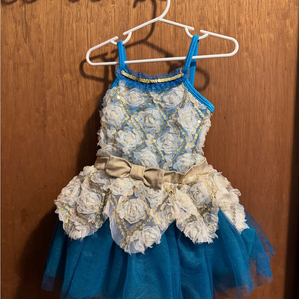 Blue and Gold Kids Costume Dress